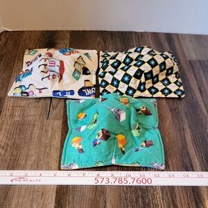Set Of 3 Bowl Shaped Potholders. 2 Bowling,1 Minecraft